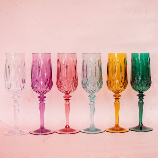 Champagne Flute Set Of 4 - Lucky Emerald