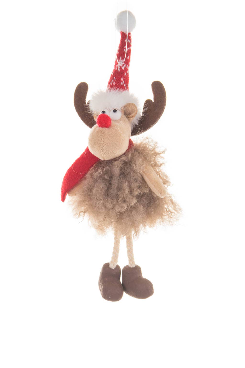 Hanging Brown Stocking Cap Cozy Reindeer Ornament