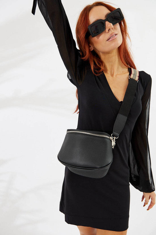 Vegan PU Leather Florida Crossbody - Black