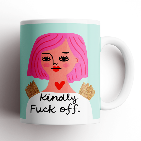 Kindly Fuck Off Grumpy Angel Mug