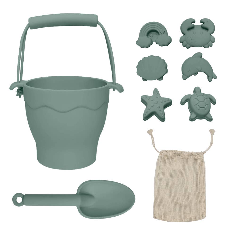 Silicone 8pc Bucket & Spade Set - Sage