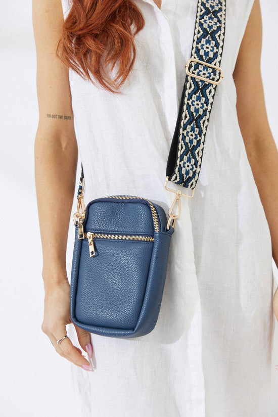 Vegan PU Leather Palm Springs Phone Bag - Navy