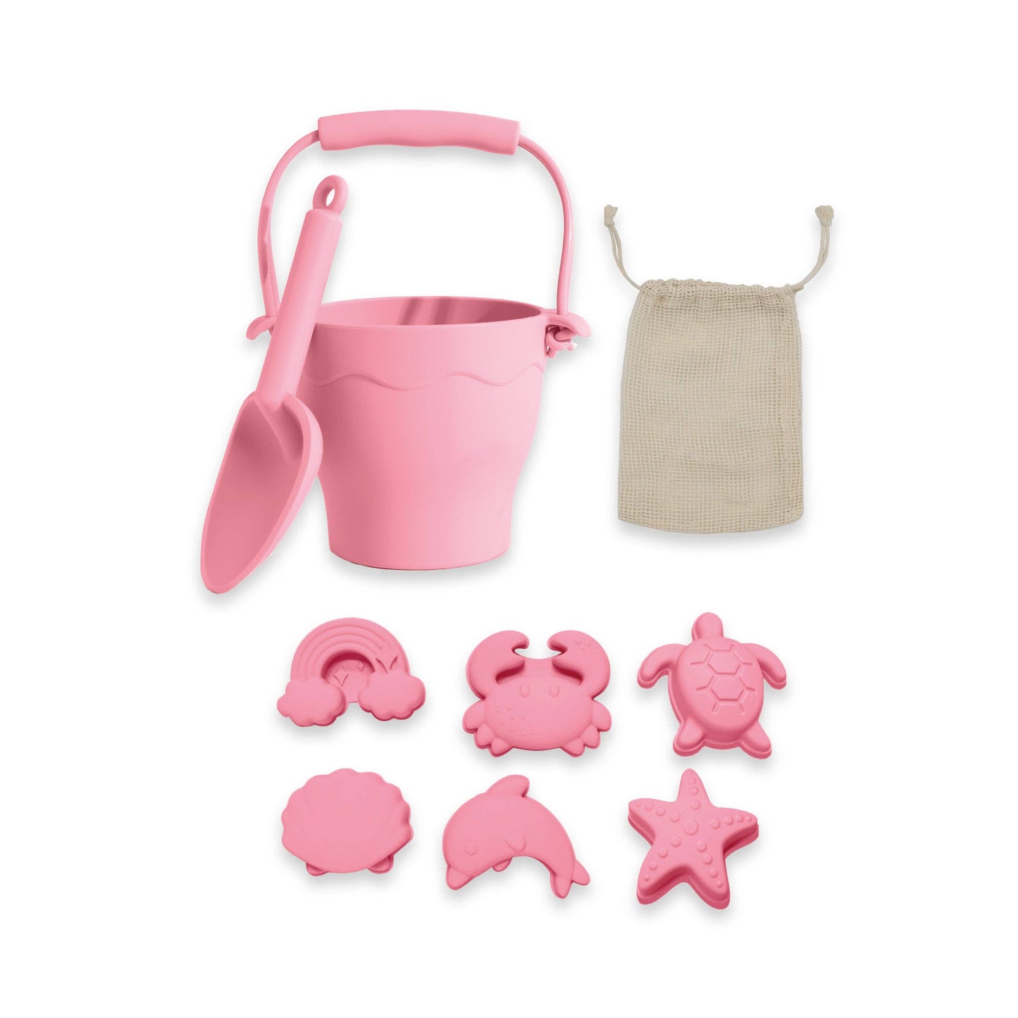 8pc Silicone Bucket Set - Light Pink