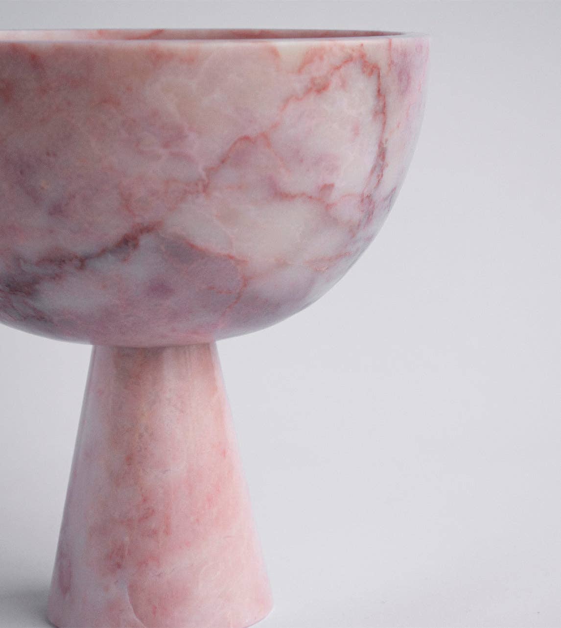 Pink Marble Pedestal Bowl