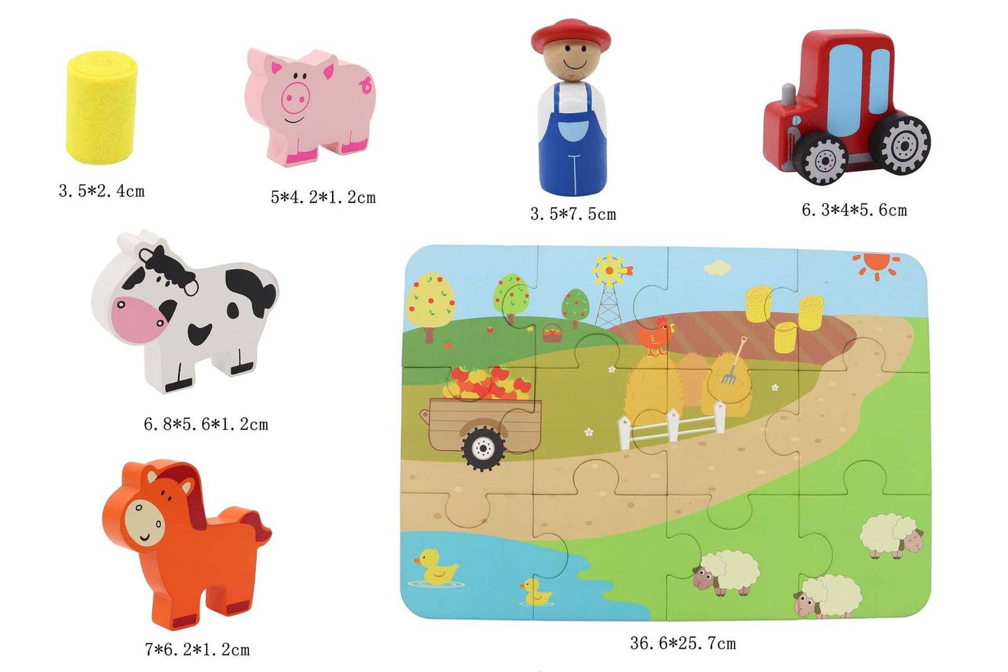 Farm Playset With Puzzle In Tin