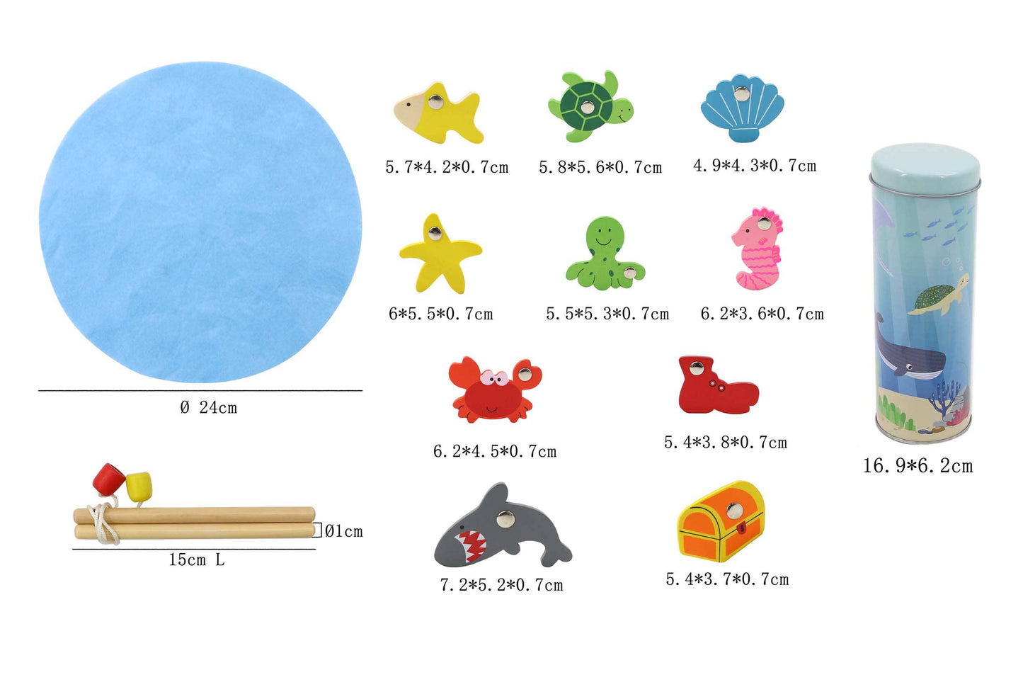 Fishing Game In Tin 6Pcs/Inner
