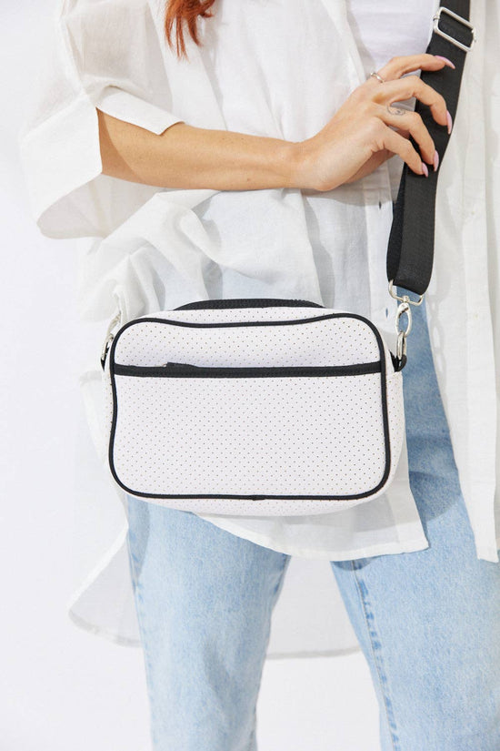 Vegan Neoprene Santa Cruz Crossbody Bag - White