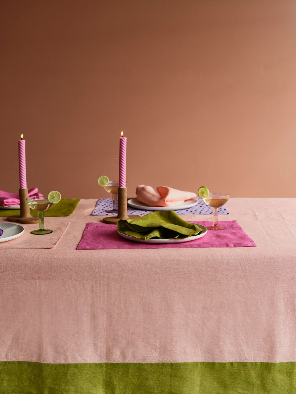 Colourblock Tablecloth - Peach