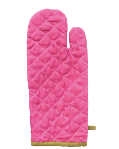 Colourblock Oven Mitt - Lilac Dot