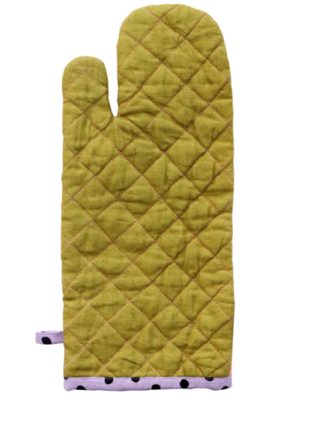 Colourblock Oven Mitt - Green Olive