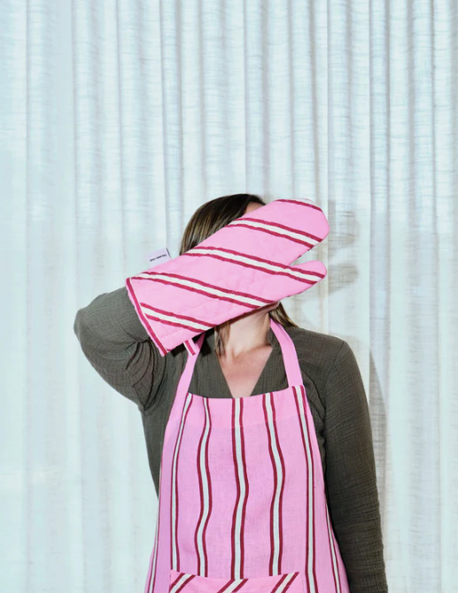 Raspberry Stripe Apron