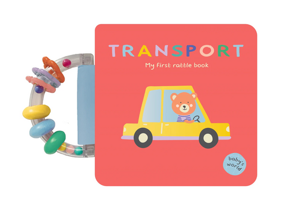 Baby's World - Rattle Handle Board Book - Vehicles