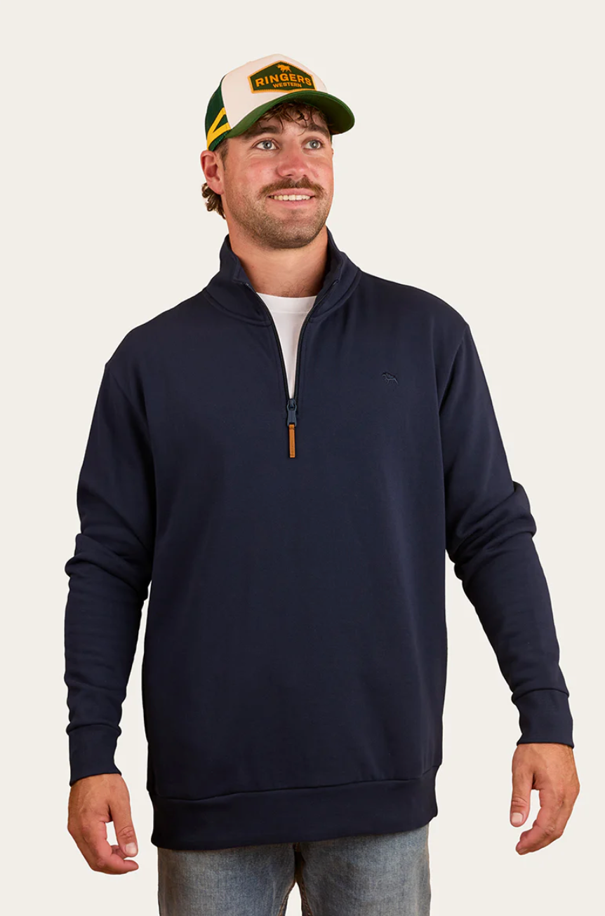 Strand Mens 1/4 Zip Crew - Navy