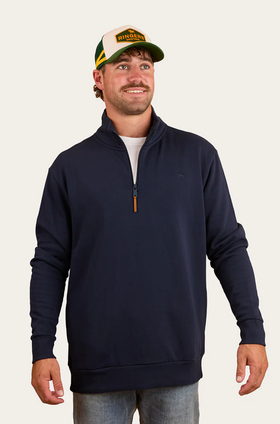 Strand Mens 1/4 Zip Crew - Navy