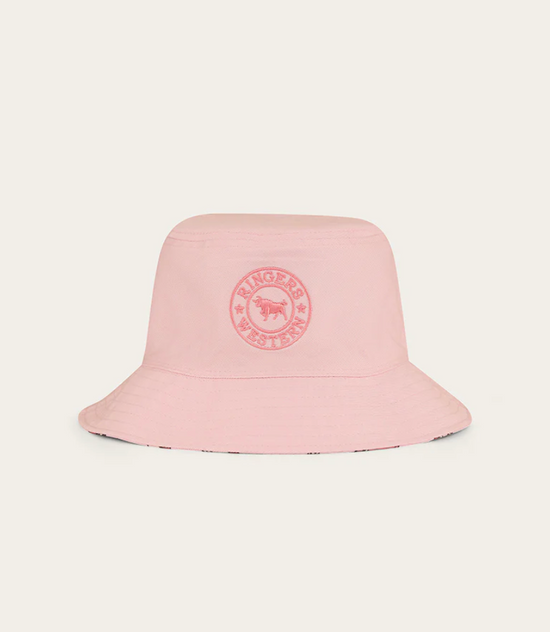 Mini Cowgirl Kids Reversible Bucket Hat - Dusty Pink