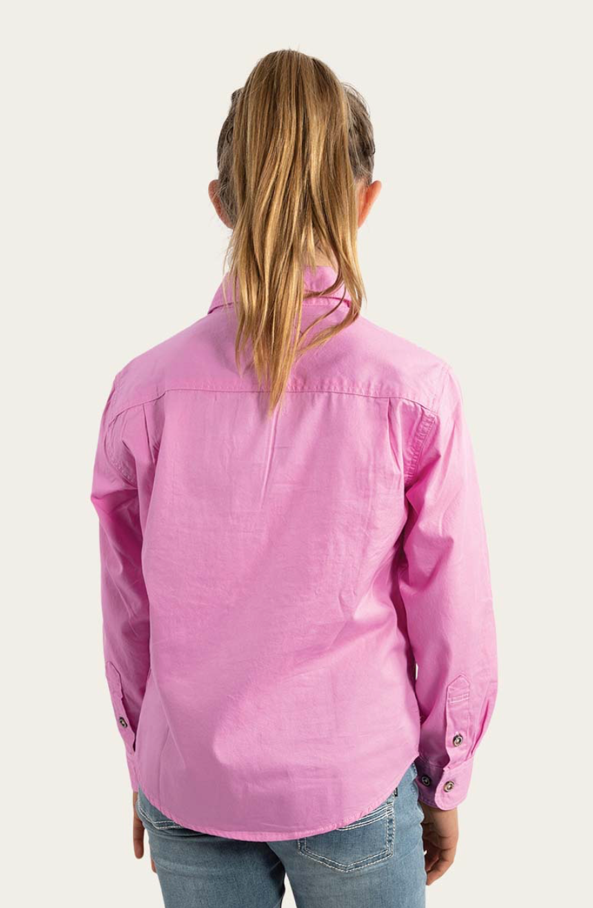 Ord River Kids Half Button Work Shirt - Pastel Pink