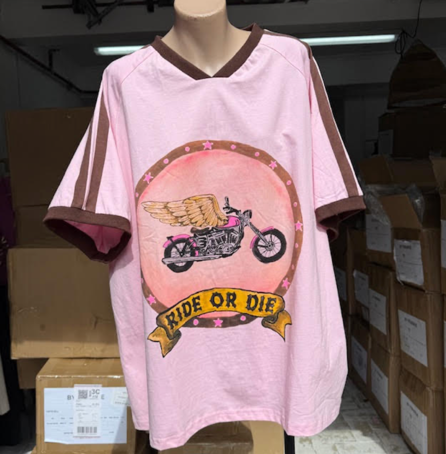 Pink Ride or Die Oversized Tee
