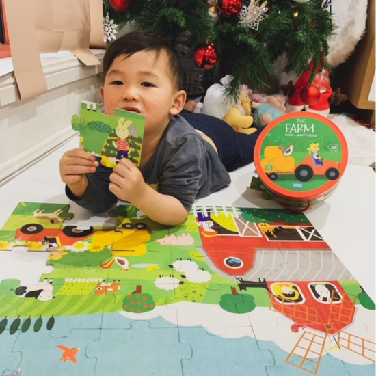 Farm Book and Giant Puzzle - The Farm, 30 pcs