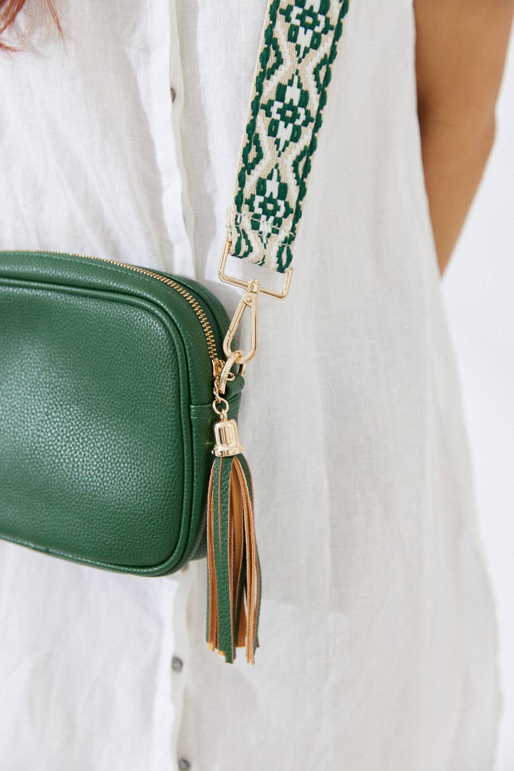 Vegan PU Leather Miami Crossbody - Jungle Green