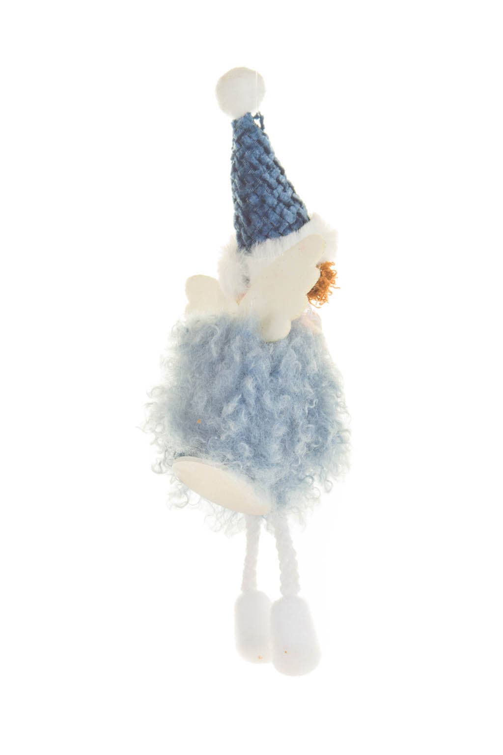 Hanging Navy Fluffy Angel Christmas Ornament