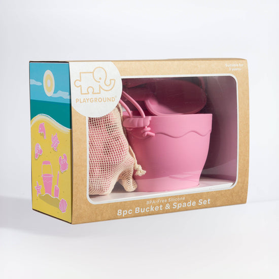 8pc Silicone Bucket Set - Light Pink