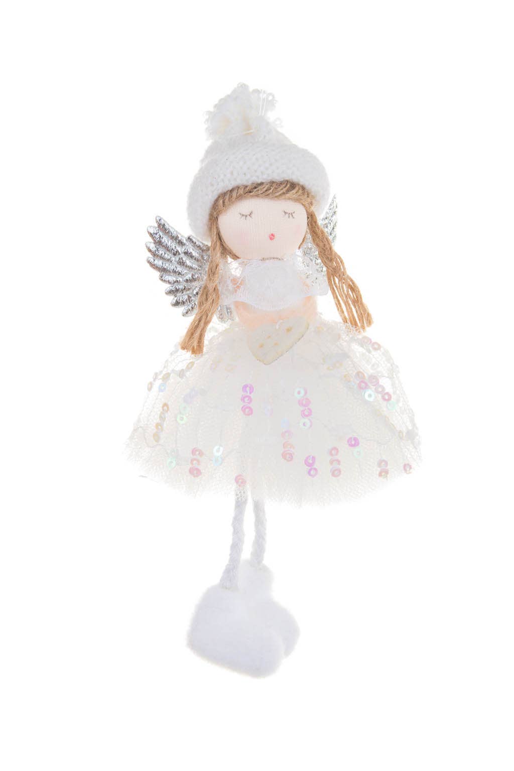 Hanging White Delightful Angel Ornament