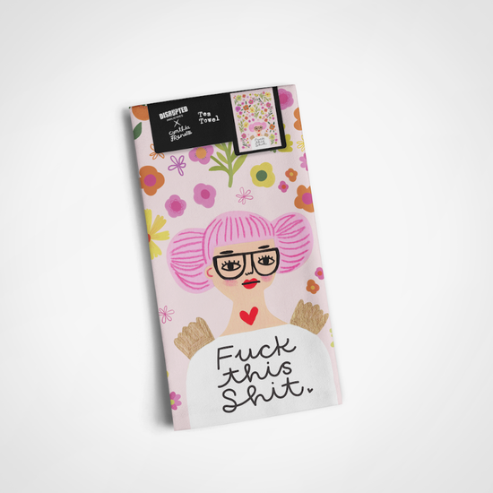 Fuck This Shit Grumpy Angel Tea Towel