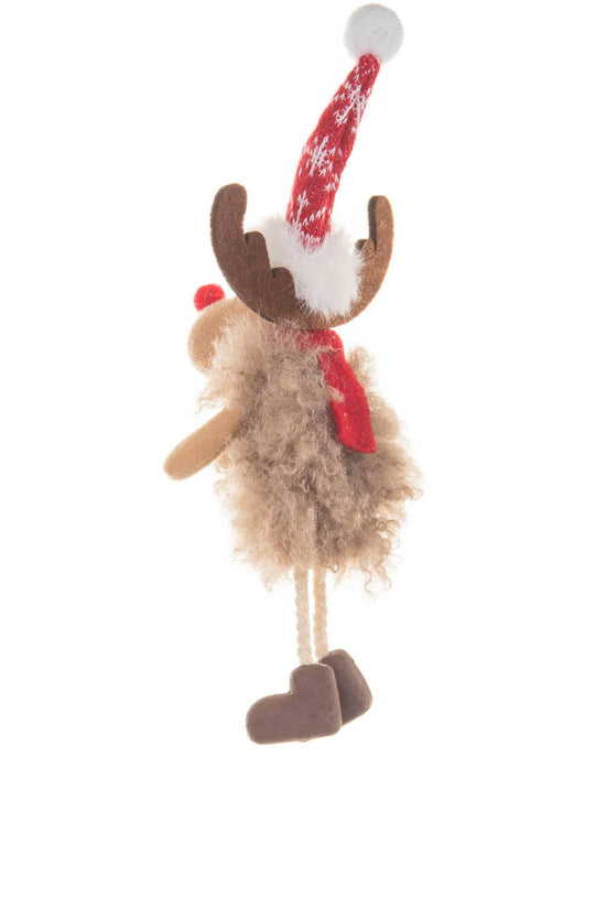 Hanging Brown Stocking Cap Cozy Reindeer Ornament