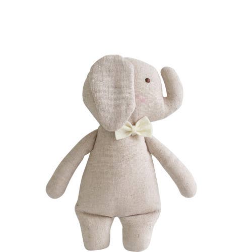 Linen Mini Rattle Elephant