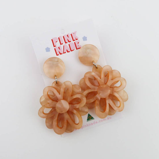 Dahlia Crystal Brown Dangle Earrings