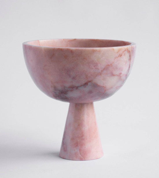 Pink Marble Pedestal Bowl
